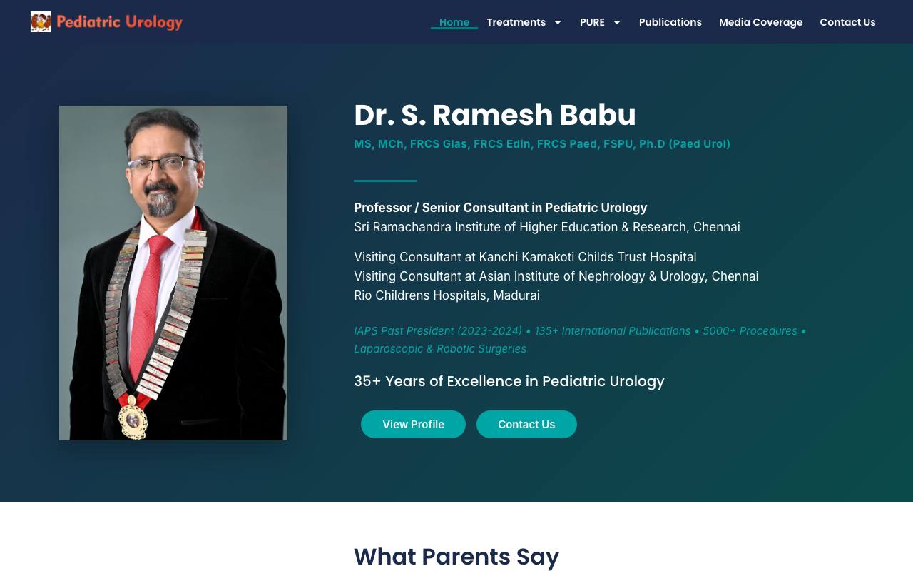 Pediatric Urology Online website