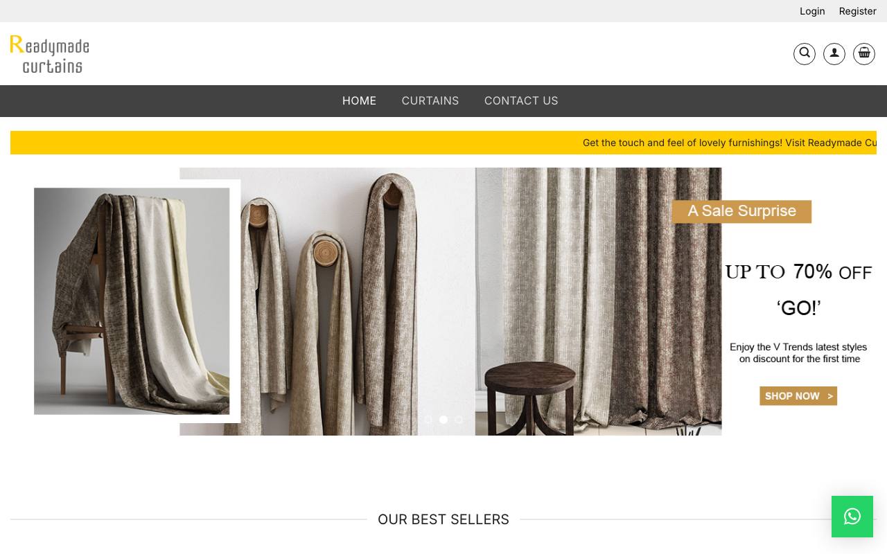 Readymade Curtains website