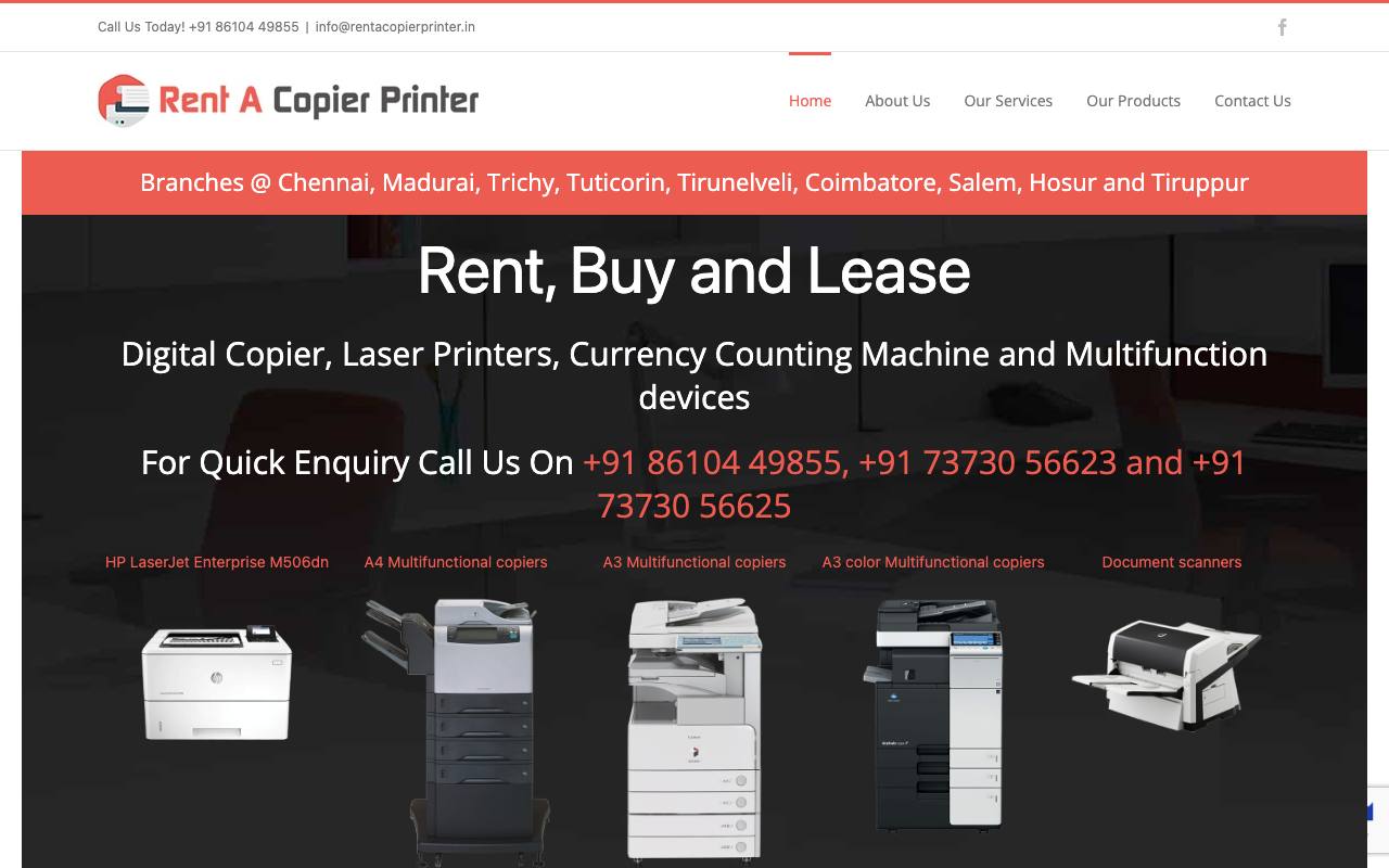 RentACopierPrinter website